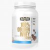 A photo of 100% Golden Whey Natural chocolate 2lb container.
