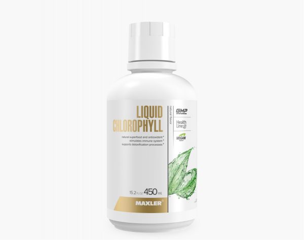 liquid chlorophyll natural in a white bottle