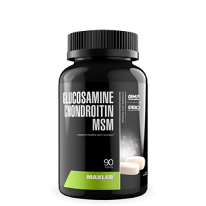 A picture of black bottle with Glucosamine Chondroitin MSM capsules.