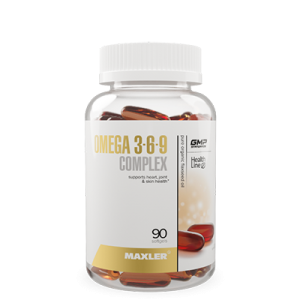 Omega-3-6-9 in a transparent bottle