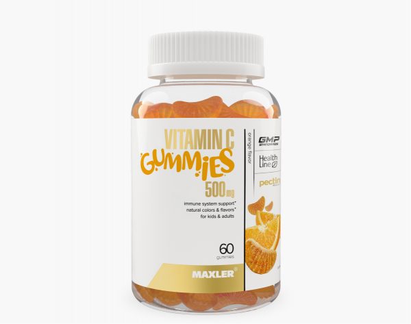 A photo of Vitamin C gummies bottle on a white background.