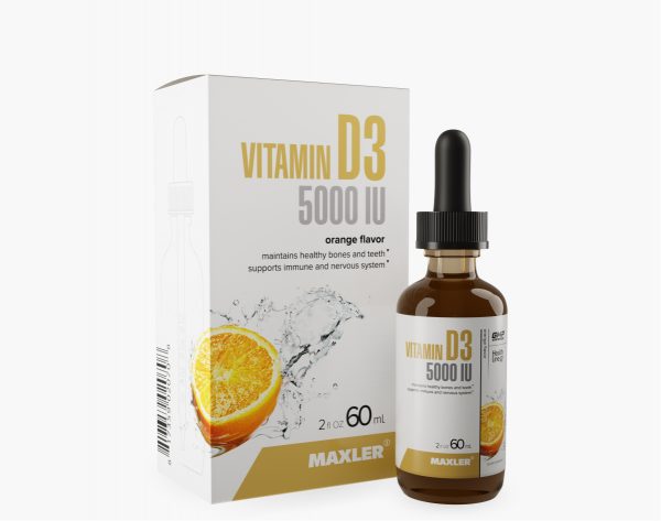 Vitamin D3 5000 IU bottle and box