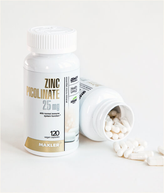 Zinc Picolinate 25mg bottles and capsules