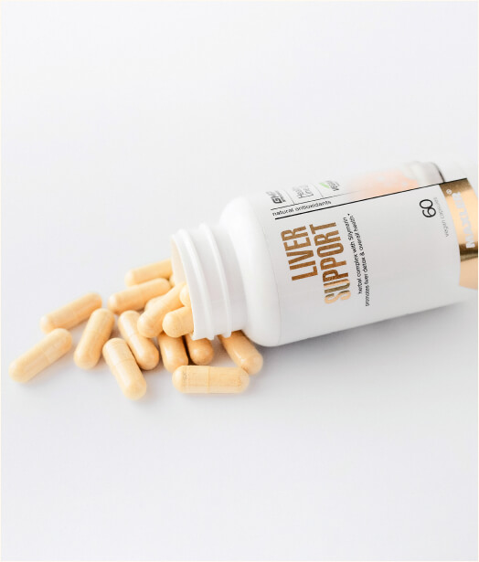Liver Support bottle and capsules