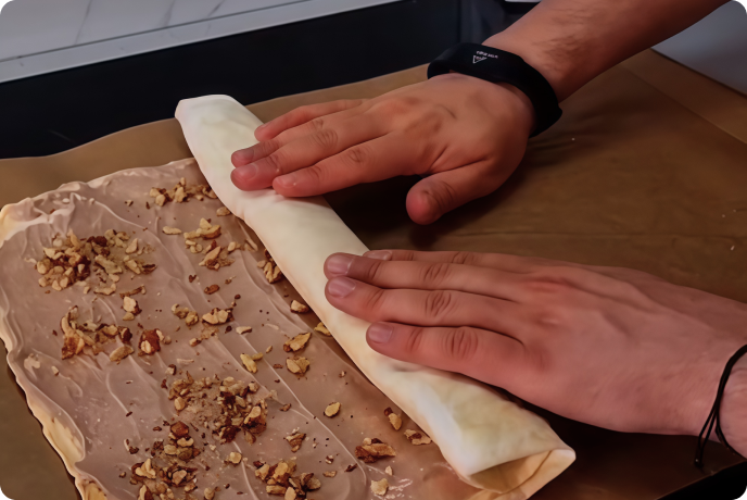 Рецепт орехово-шоколадного рулета с протеином 09